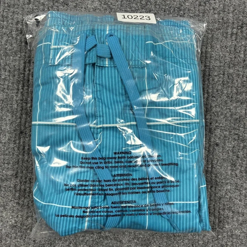 Op Board Shorts Mens Size 3XL Aqua Blue Plaid Swim Trunks Mesh Lined Pockets